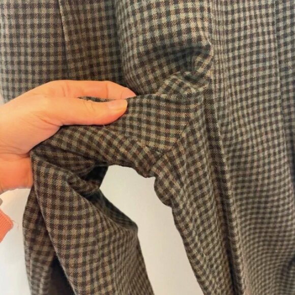 TOAST Mariner High Rise Tapered Pleated Wide Leg Plaid Wool Trouser Pants \\ 8 - Picture 6 of 11